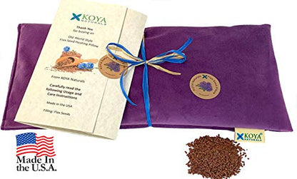 KOYA Naturals Soft Velvet Flax Seed Microwave Pillow - color: Purple