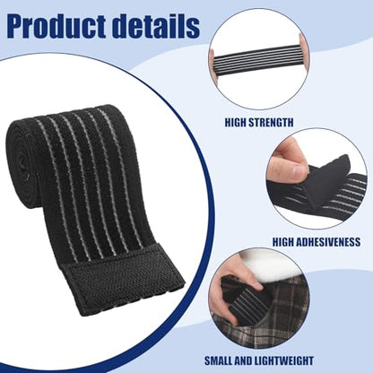 Geiserailie Ice Pack Strap Reusable Adjustable, Black, 2.3 ft X 2 in, 4 Pcs - color: Black, size: 2.3 ft X 2 in