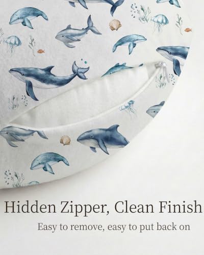 Nursing Pillow Covers 2 Pack, Stretchy Breastfeeding Pillow Covers for Baby - color: Aquatic Adventures