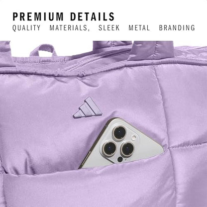 adidas Quilted Puffer Tote Bag - color: Powder Plum Purple/3