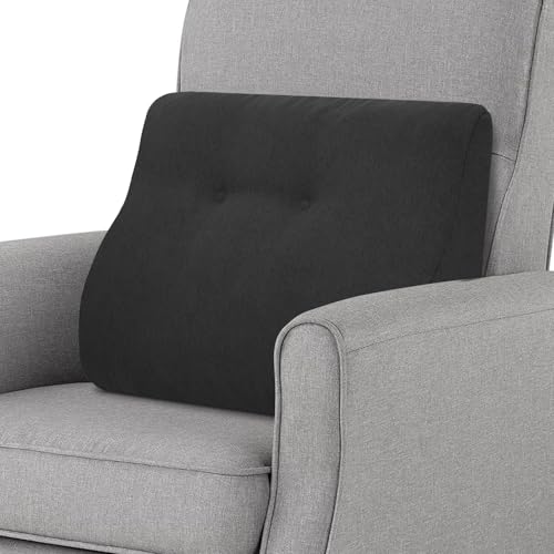 baibu Patented Dual-Layer Memory Foam Lumbar Pillow for Recliner, Black - color: Black