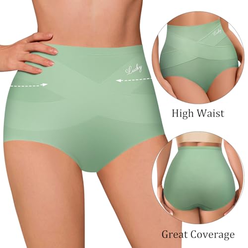 Women's High Waisted Underwear Slightly Tummy Control Panties 4 Pack - color: Multicolor, size: X-Large