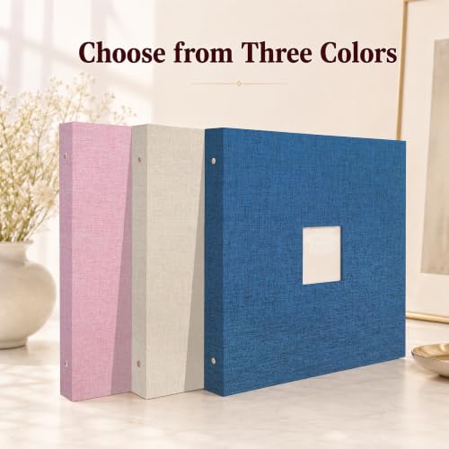 12"x12" DIY Scrapbook Photo Album with 80 Pages 40 Plastic Sleeves Navy - color: Navy