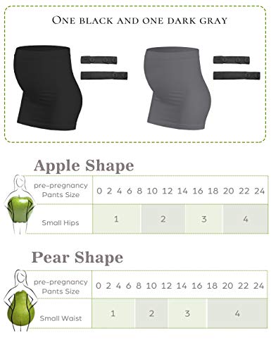 Belly Bands for Pregnant Postpartum Belly Band - color: Black + Dark Gray, size: 2