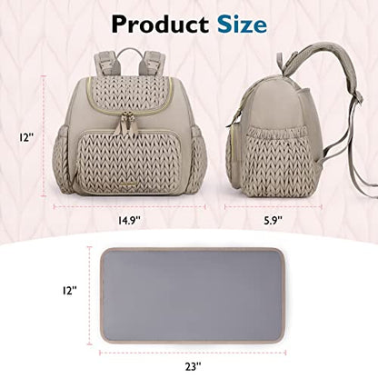 mommore Diaper Bag Backpack, Stylish Mini Baby Bag with Changing Pad - color: Coffee, size: Small