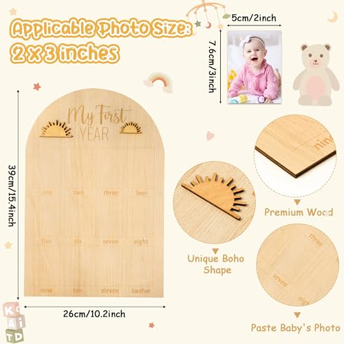 R HORSE 3D My First Year Photo Frame Board Fits 2 x 3 Inch Photo Display - color: Boho Sun