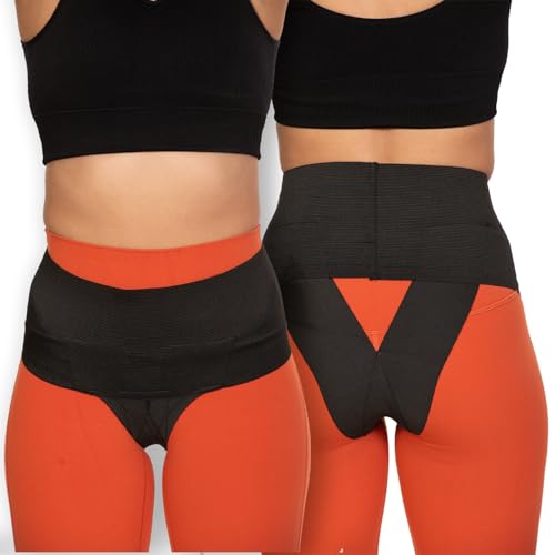 Pelvic Support Belt for Women - Pregnancy & Postpartum Uterus Girdle, SPD, Prolapse, Vulvar Varicosities Support Band - Low Waist, Jet Black, Medium fits waist 28" up to 34" - color: Jet Black, size: Medium (28" - 34")