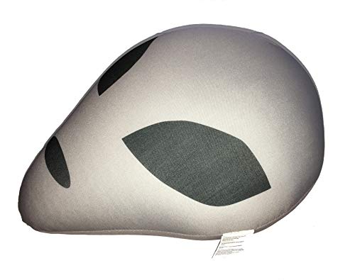 Grey Alien Head Microbead Throw Pillow Combo Pack 2 Pillows Sci-Fi Movie Fan [Grey] (White) Neck Maternity Travel