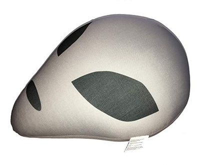Grey Alien Head Microbead Throw Pillow Combo Pack 2 Pillows Sci-Fi Movie Fan [Grey] (White) Neck Maternity Travel