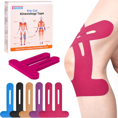 Precut Kinesiology Tape for Knees, 20 Pcs - Knee Support & Stability, Knee Pain Relief Athletic Tape - Waterproof & Elastic, Breathable Hypoallergenic Latex-Free Tape, Pink - color: Pink, size: 20 Pcs