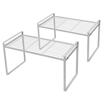Shantton Cabinet Shelf Organizer, Pantry Shelf Rack, White 16x8.3x9.5 - color: White, size: L16" W8.3" H9.5"