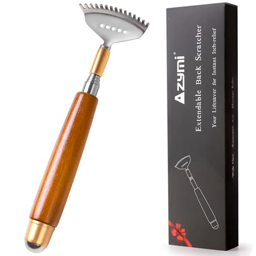 Telescopic Back Scratcher for Women Men, Wooden Handle Extendable - size: 1 Count (Pack of 1)