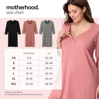 Motherhood Maternity Women's Sleep Henley - color: Withered Rose, size: Medium