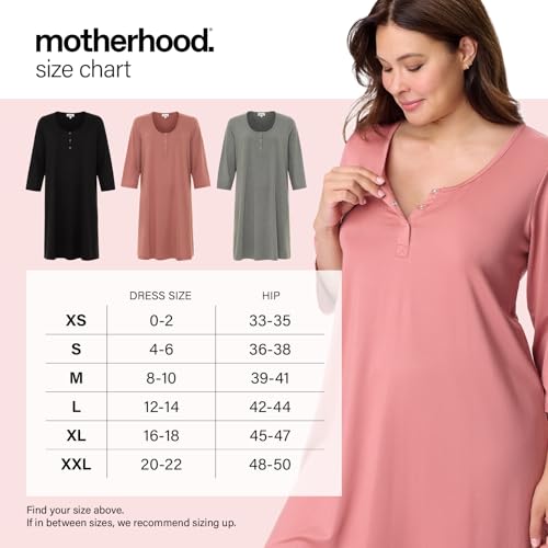 Motherhood Maternity Women's Sleep Henley - color: Withered Rose, size: Small