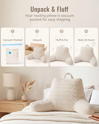Blissful Diary Reading Pillow for Bed, Back Pillow Sitting Up, Sage Green - color: Textured Sage Green, size: Large(20inch)