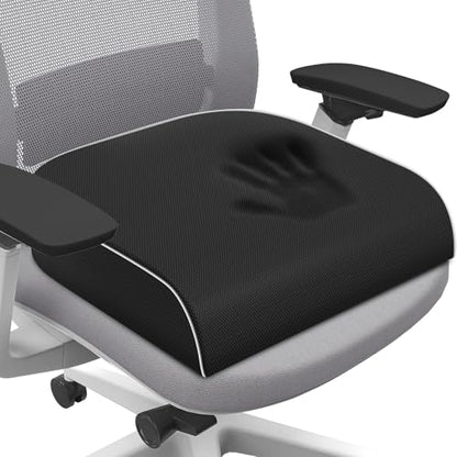 SweetSlubr Memory Foam Seat Cushion, Office Chair Cushion, 3-Inch, Large - color: Black, size: Large