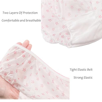 Women’s Nonwoven Underwear Mid Waist Full Coverage Briefs Soft Breathable Panties (10pk) - size: Medium-Large