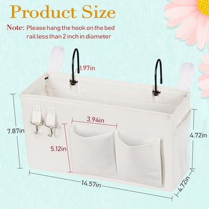 Bedside Caddy Bedside Storage Bag for Headboards/Bunk Bed - color: 2PC White