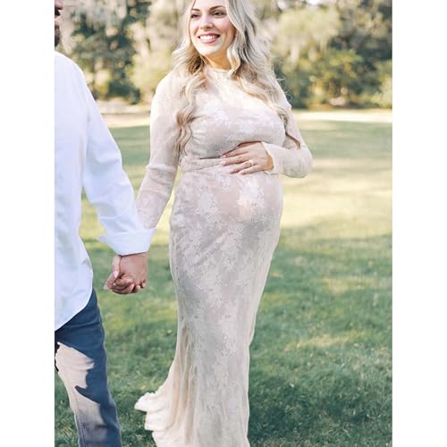 Cichic White Lace Ruffle Mermaid Elegant Maternity Maxi Dress - size: 13