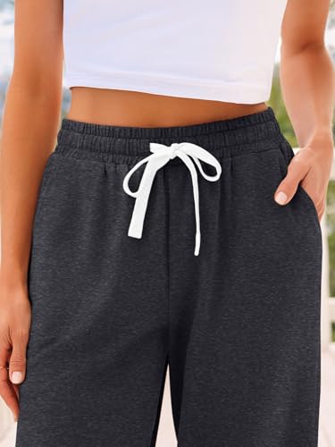 AUTOMET Women's High Waisted Lounge Sweatpants Jogger Pants with Pockets - color: Blackgrey, size: Small
