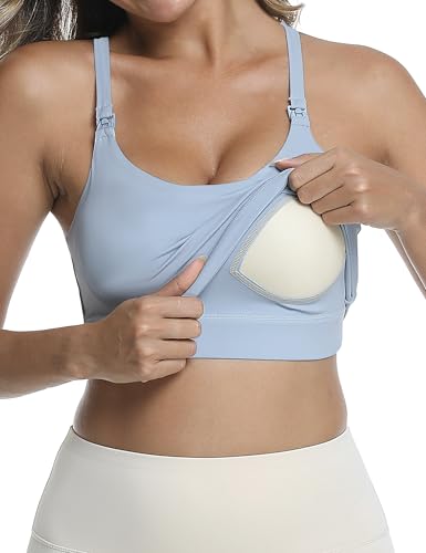 Nursing Tank Tops for Breastfeeding - color: Light Blue, size: XX-Large