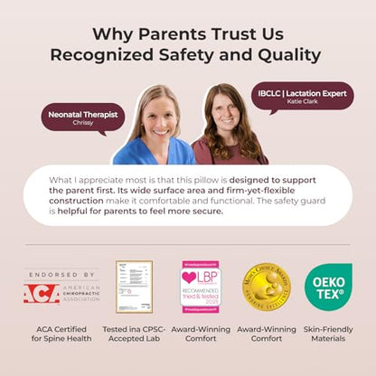 Momcozy Original Nursing Pillow for Breastfeeding - Innovative Safety Guard - color: Grey