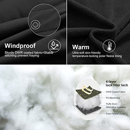 Chrisuno Women's Plus Size Winter Coat Waterproof Long Puffer Jacket Warm Thicken Parka with Removable Fur Hood - color: Black, size: 3X