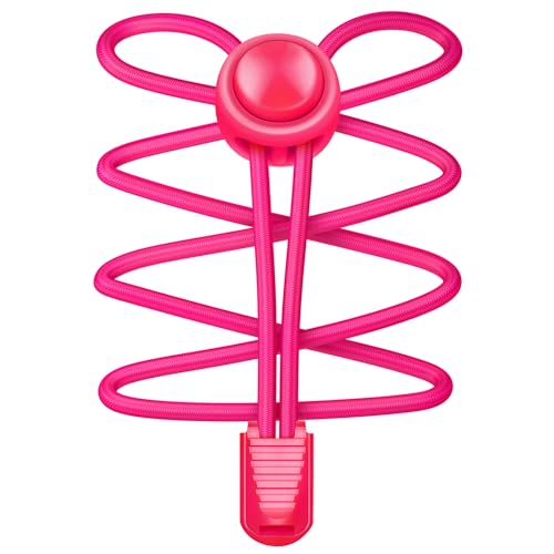 UpUGo Elastic Shoe Laces, No Tie Shoe Laces for All Ages, One Size Fit All - color: Plain Hot Pink, size: 1 pair