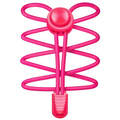 UpUGo Elastic Shoe Laces, No Tie Shoe Laces for All Ages, One Size Fit All - color: Plain Hot Pink, size: 1 pair
