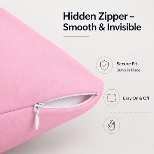EVOLIVE Body Pillow Cover 21"x54", Microfiber, Hidden Zipper (Pink) - color: Pink