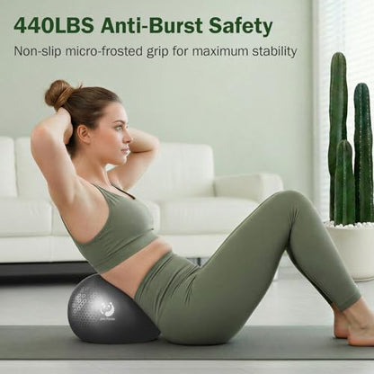 Slim Panda Pilates Ball 9 Inch Anti-Burst Small Exercise Ball - color: Black & Silver