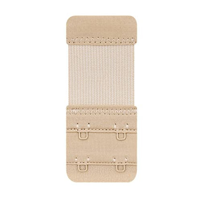 Women's Bra Extenders 4 Hook / 3 Hook / 5 Hook / 2 Hook Soft Comfortable Stretchy Bra Extension Strap - color: Beige, 2 Hook 3/4 Inch