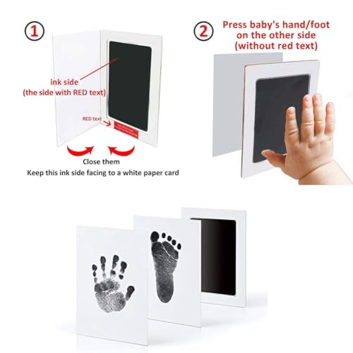 Large Inkless Hand and Footprint Kit, Baby Keepsake, 2-Pack - color: Black and Pink