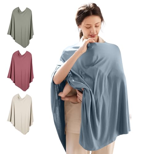 BubblePanda Rayon Made from Bamboo Nursing Cover for Baby Breastfeeding - color: Glacier