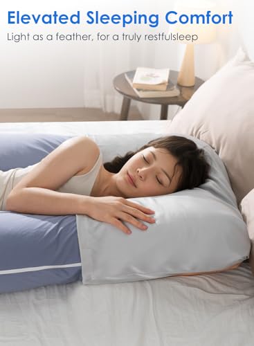 QUEEN ROSE Pregnancy Body Pillow Cover, Satin Cooling Pillowcase, Grey - color: Grey