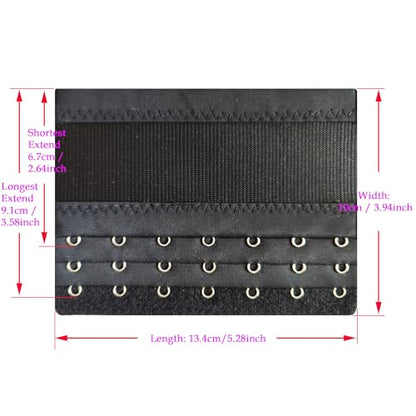 Women Elastic Bra Extenders 7 Hook for Plus Size Bras Back Extension Strap (8pcs 7 Hook Bra Extenders (Black)) - color: 8pcs 7 Hook Bra Extenders (Black)