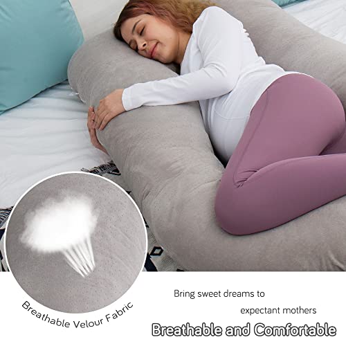 60 Inch Pregnancy Pillows for Sleeping (Grey) - color: Grey