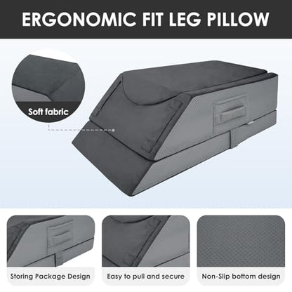 Kehangte Leg Elevation Pillows for After Surgery 29"x16.5"x9.5" - size: Double Leg (29"x16.5"x9.5")
