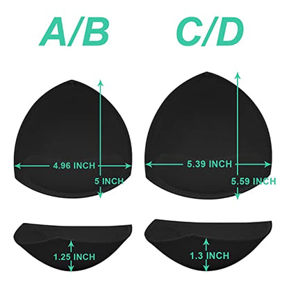 5 Pairs Bra Pad Insert,Removable Sport Bra Cups Inserts Triangle Breathable Bra Pads for Yoga Bra Swimsuits Bikini