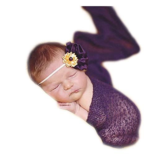 Newborn Photography Props Swaddle Wraps - color: Dark Purple