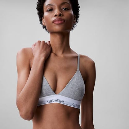 Calvin Klein Women's Modern Cotton Lightly Lined Triangle Wireless Bralette - color: Grey Heather, size: 2X