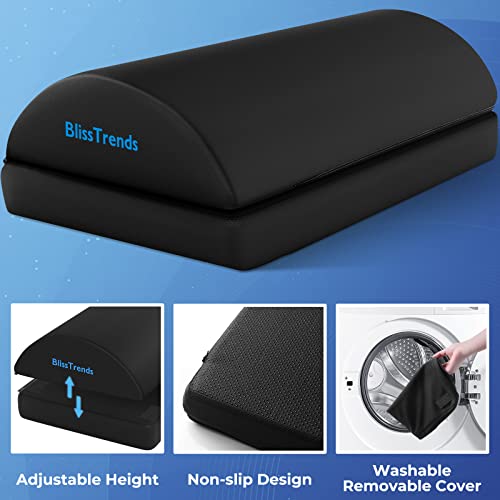 BlissTrends Foot Rest Under Desk, Foot Stool with 2 Adjustable Heights - color: Black, size: XX-Large