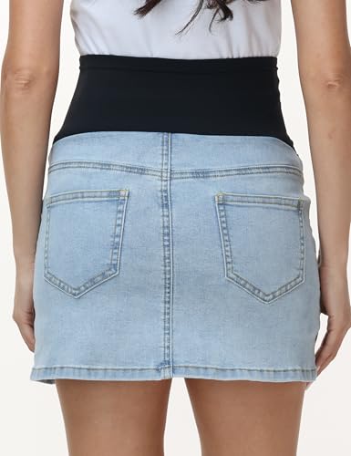 Women's Maternity Denim Skirt - color: Light Blue, size: Large