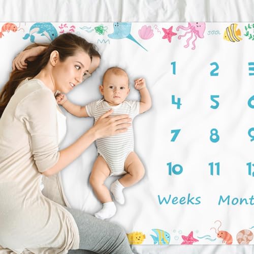 Alien UFO Baby Monthly Milestone Blanket Outer Space Theme