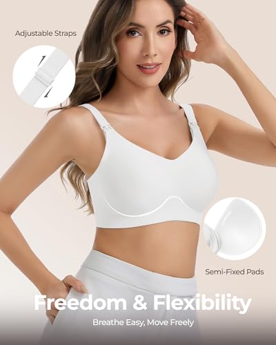Vinfact Pumping Bra Hands Free Comfort Wireless Seamless Breast Pump Bra - color: White, size: Small