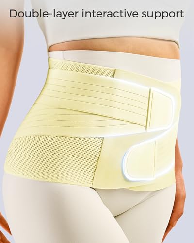 FREETOO Postpartum Belly Band Wrap for Women,Abdominal Binder Post Surgery - color: Light Cream