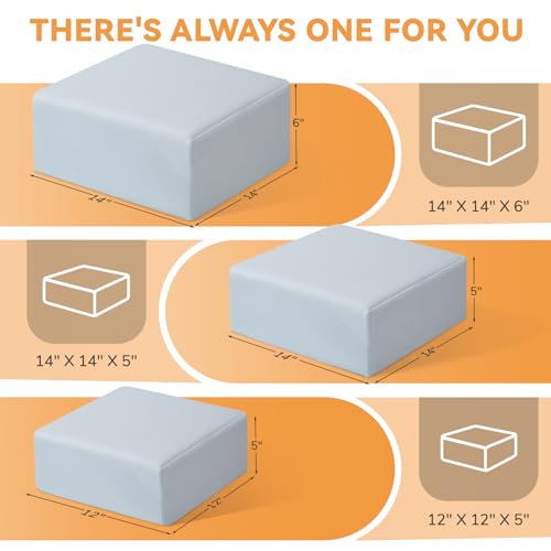 Cube Memory Foam Pillow, Gray, 14"x14"x5" Large Cube - color: Gray, size: 14"x14"x5"