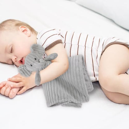 Elephant Baby Security Blanket for Boys and Girls 15 Inch Grey - color: Elephant