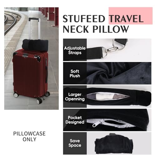 Stuffable Neck Pillow for Travel, Packable Neck Pillow (Dusty Pink) - color: Dusty Pink