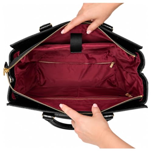 JKM & Company Rolling Laptop Bag for Women | Designer Wheeled Briefcase | Fits 13-17" Laptops | Office Travel Computer Case - color: Black Timeless